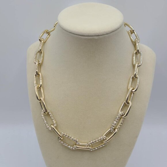 J Crew Factory Chunky Gold Tone Crystal  Necklace NWT!  NEW! - Picture 1 of 6